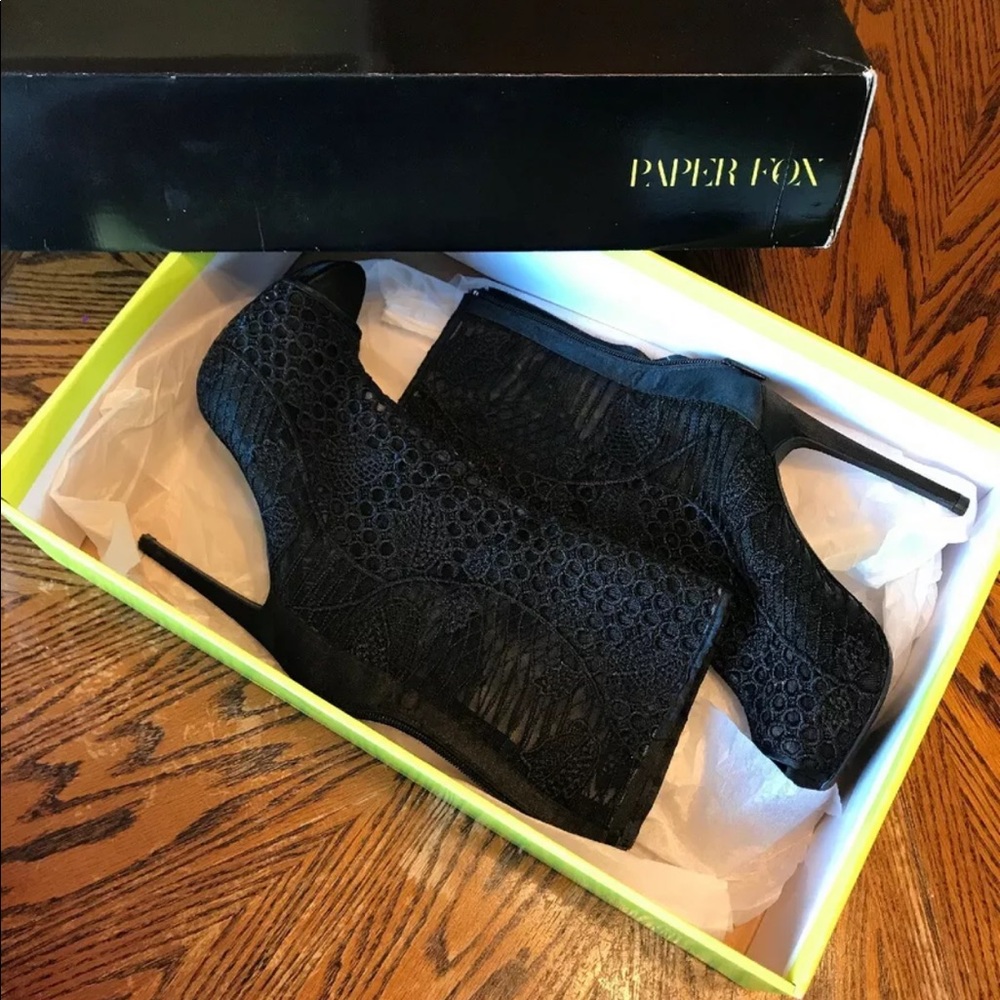 Sexy Black Open Toe, Stilettos Size 9 Laced